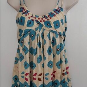 NWT Diane von Furstenberg Natone beaded tank- blue